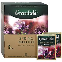 Чай в пакетиках Greenfield Spring Melody (Спринг Мелоди) чёрный с добавками 100х1.5 г арт. 1065-09