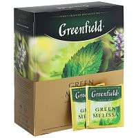 Чай в пакетиках Greenfield Green Melissa (Грин Мелисса) зелёный с добавками 100х1.5 г. арт.0879-09