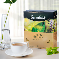 Чай в пакетиках Greenfield Green Melissa (Грин Мелисса) зелёный с добавками 100х1.5 г. арт.0879-09