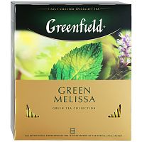 Чай в пакетиках Greenfield Green Melissa (Грин Мелисса) зелёный с добавками 100х1.5 г. арт.0879-09