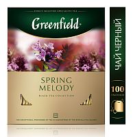 Чай в пакетиках Greenfield Spring Melody (Спринг Мелоди) чёрный с добавками 100х1.5 г арт. 1065-09